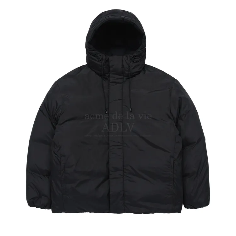 Áo Parka Lông Vũ ADLV Basic Logo Non Quilting Hooded Đen