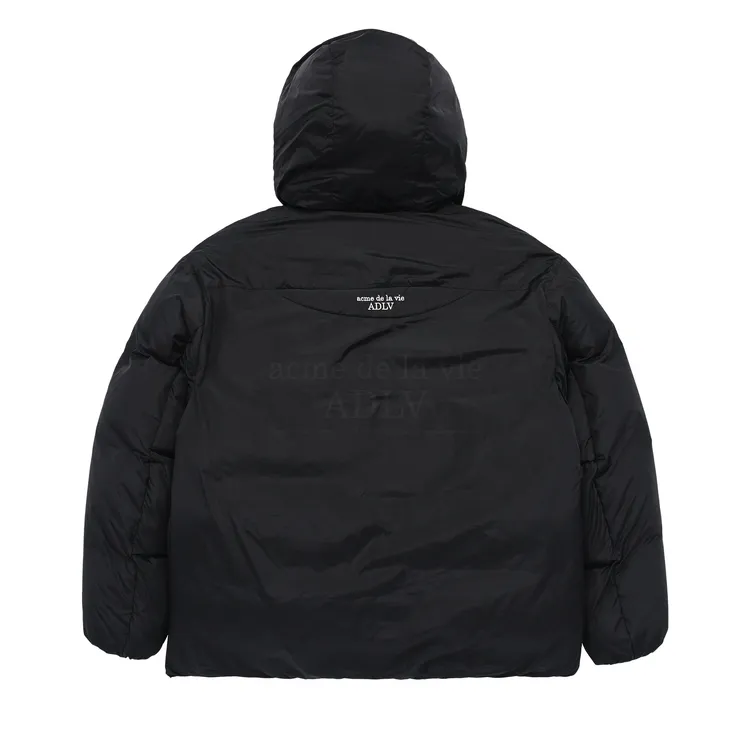 Áo Parka Lông Vũ ADLV Basic Logo Non Quilting Hooded Đen