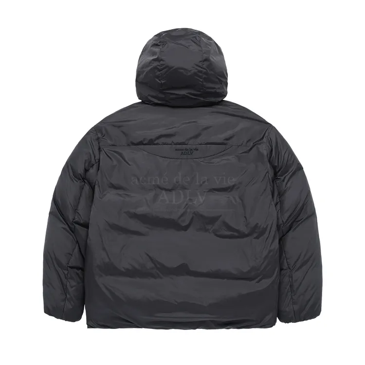 Áo Parka Lông Vũ ADLV Basic Logo Non Quilting Hooded Than Chì