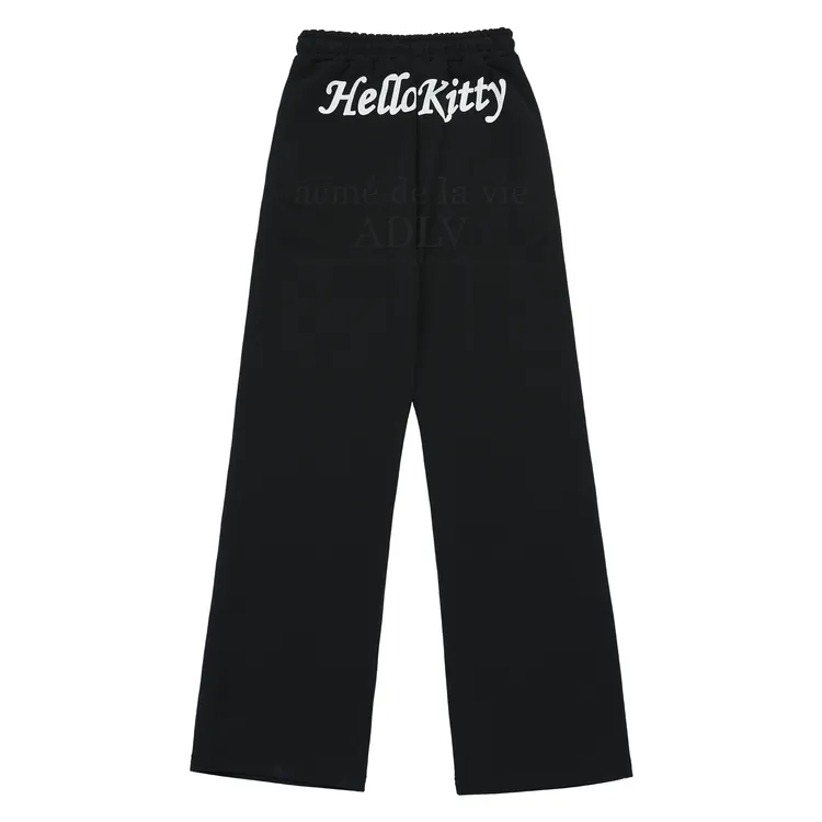 Quần Boots Cut ADLV Hello Kitty Lettering Đen