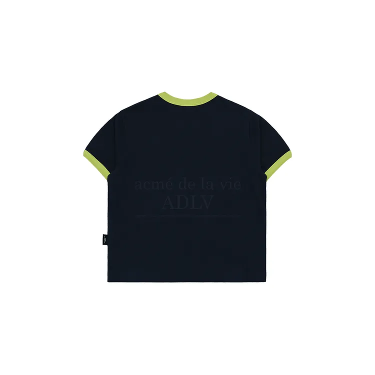 Áo Thun Crop ADLV Hello Kitty 3D Artwork Xanh Navy