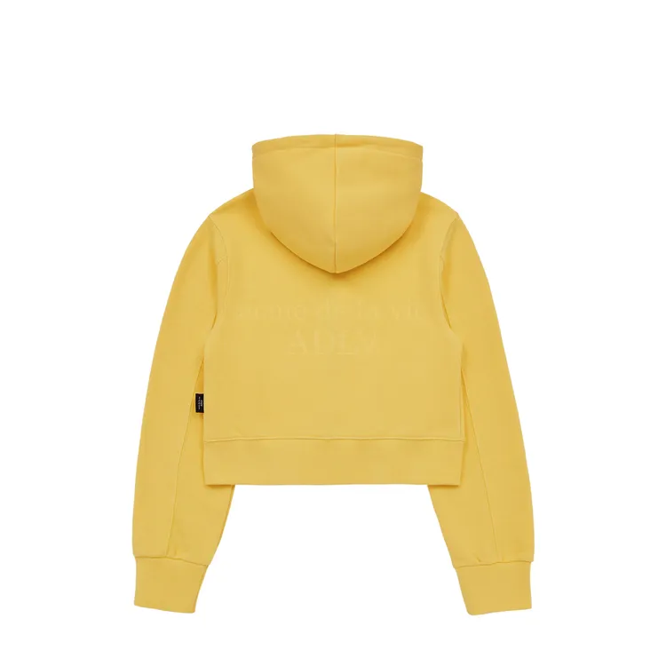 Áo Hoodie Kéo Khóa Crop ADLV Hello Kitty Lettering Vàng