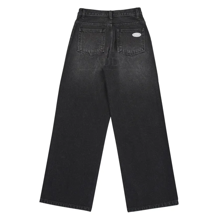 Quần Denim Ống Đứng Circle Wappen Đen