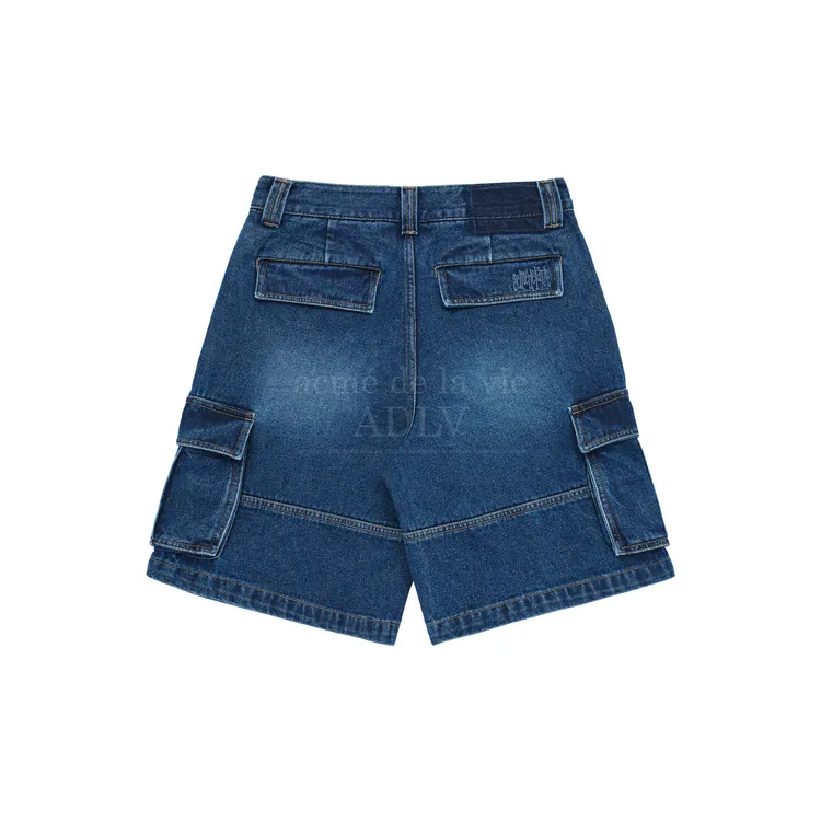 Quần Short Lỡ ADLV Denim Cargo Pocket Xanh