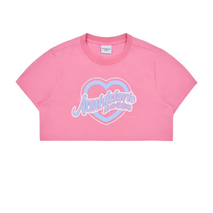 Áo Croptop ADLV Heart Lettering Hồng