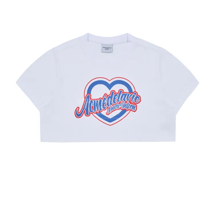 Áo Croptop ADLV Heart Lettering Trắng