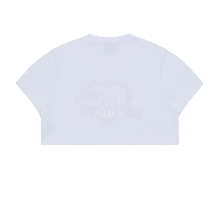 Áo Croptop ADLV Heart Lettering Trắng