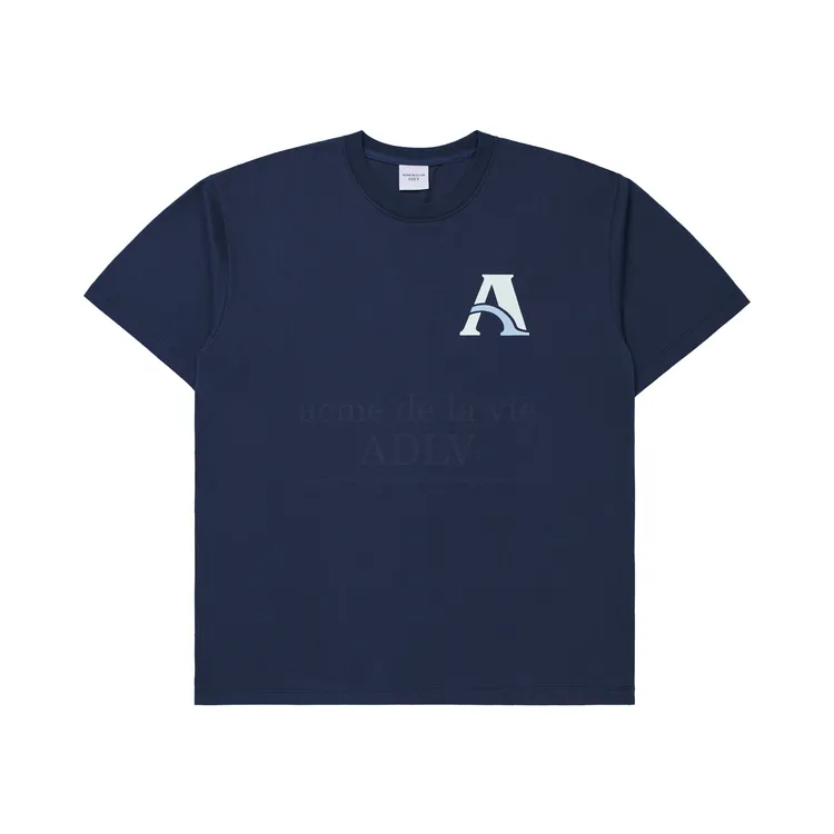 Áo Thun ADLV Two Tone A Logo Xanh Navy