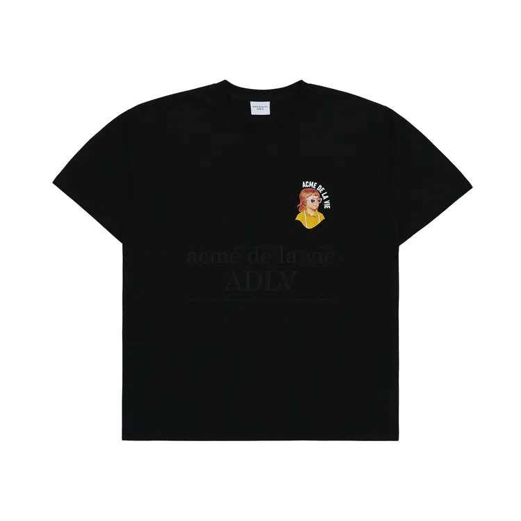 Áo Thun ADLV Mini Baby Face Yellow Shirt Đen