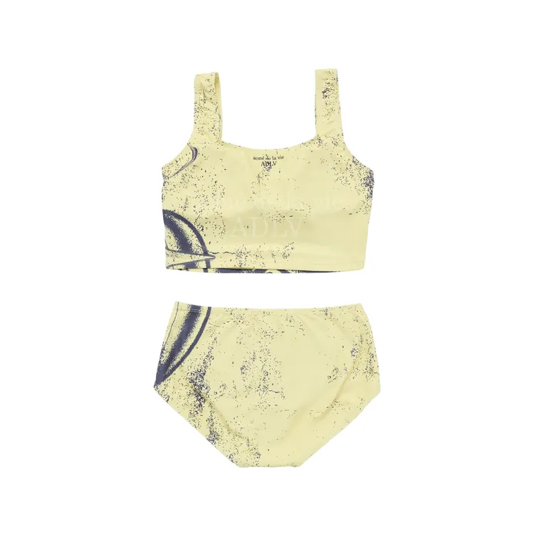 Bộ bơi Symbol Full Printing High Waist Bikini Vàng
