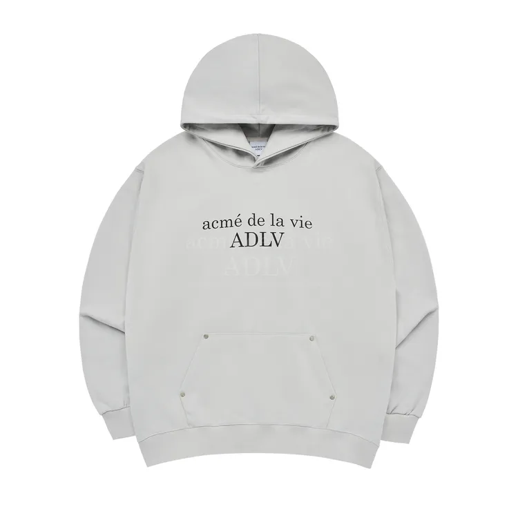 Áo Hoodie Circle Symbol Rivet Xám