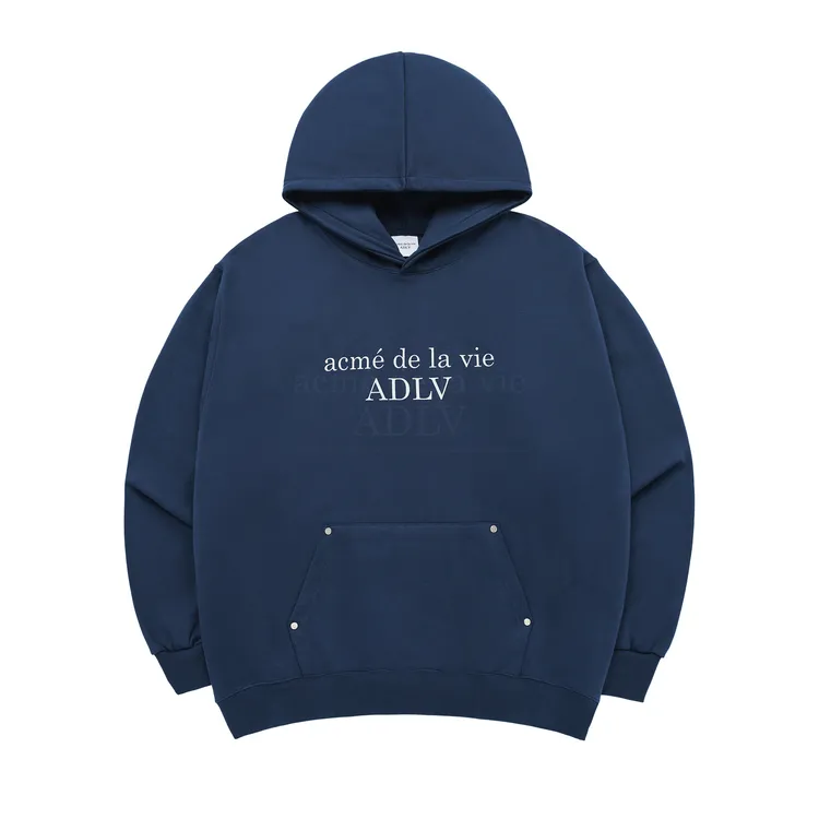 Áo Hoodie Circle Symbol Rivet Xanh Navy