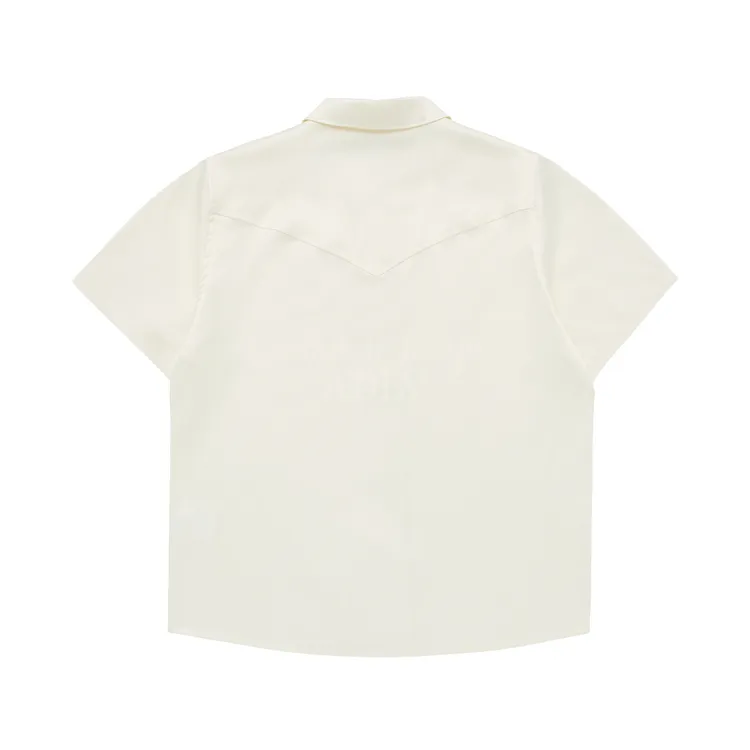 Áo Sơ Mi Ngắn Tay Symbol Logo Satin Kem