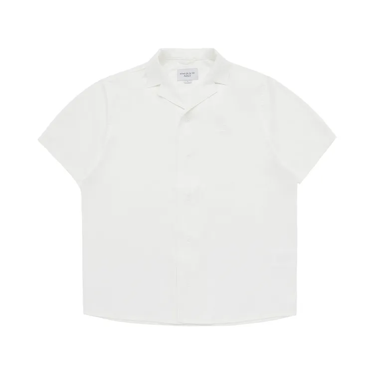 Áo Sơ Mi Ngắn Tay Symbol Logo Satin Trắng