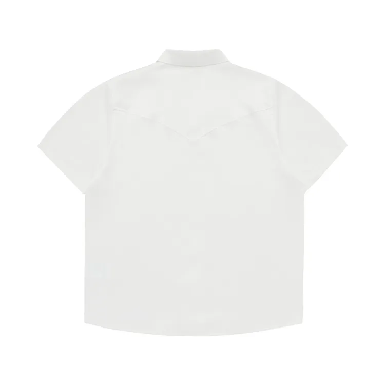 Áo Sơ Mi Ngắn Tay Symbol Logo Satin Trắng