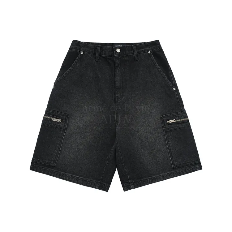 Quần Short Denim Double Pocket Đen