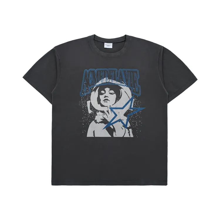 Áo Thun Ae Logo Astronaut Artwork Than Chì