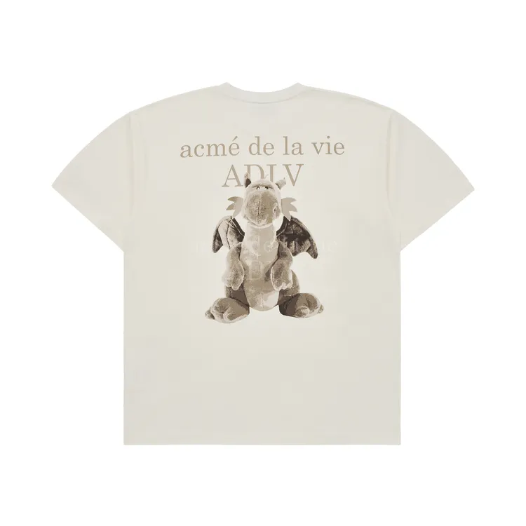 Áo Thun ADLV Fuzzy Dragon Artwork Kem