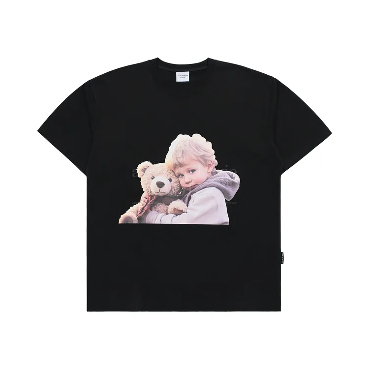 Áo Thun ADLV Baby Face Bear Doll Hug Đen