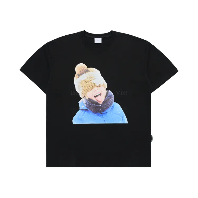 Áo Thun ADLV Baby Face Yellow Beanie Boy Đen