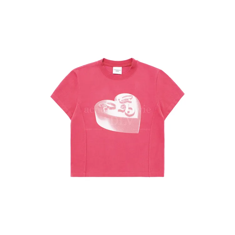 Áo Thun Crop Top ADLV Metal Symbol Cake Artwork Hồng
