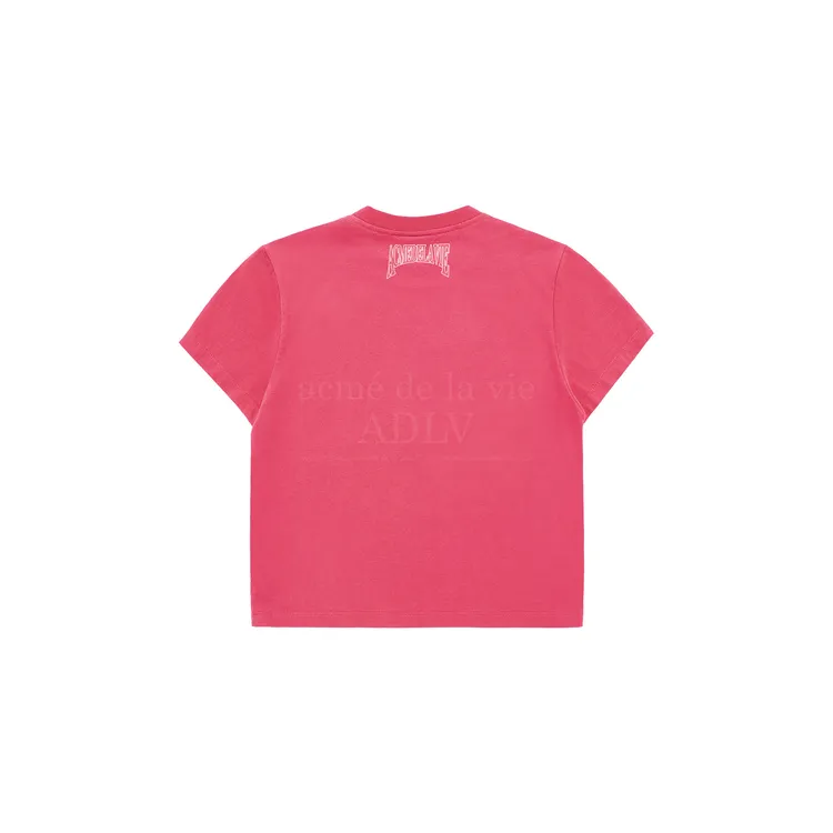 Áo Thun Crop Top ADLV Metal Symbol Cake Artwork Hồng