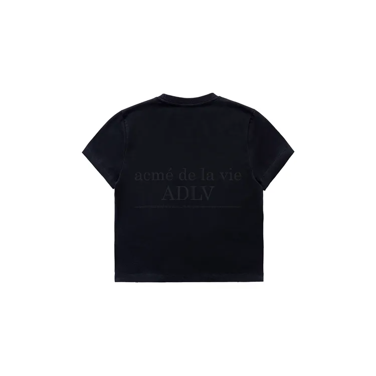 Áo Thun Crop ADLV Symbol Half Tone Print Đen