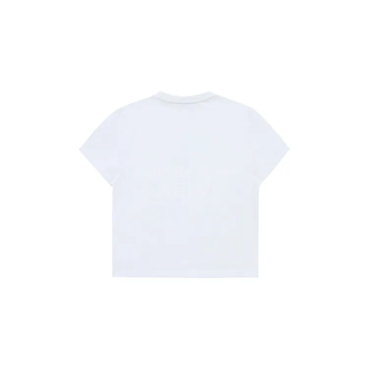 Áo Thun Crop ADLV Symbol Half Tone Print Trắng