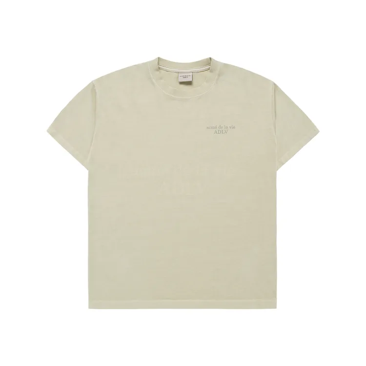 Áo Thun Basic Logo Pigment Washing Trắng Ngà