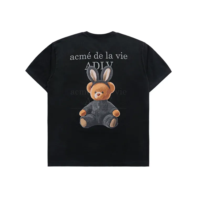 Áo Thun ADLV Rabbit Bear Doll Logo Đen