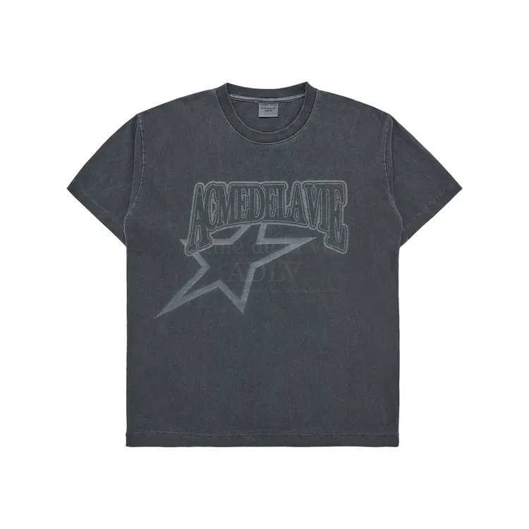 Áo Thun Star Ae Logo Pigment Washing Than Chì
