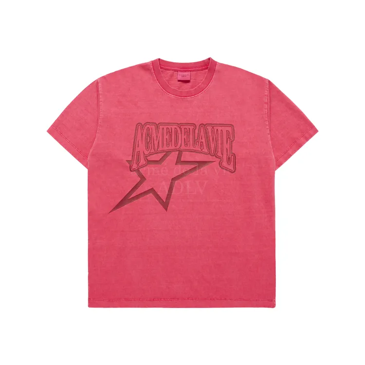 Áo Thun Star Ae Logo Pigment Washing Hồng