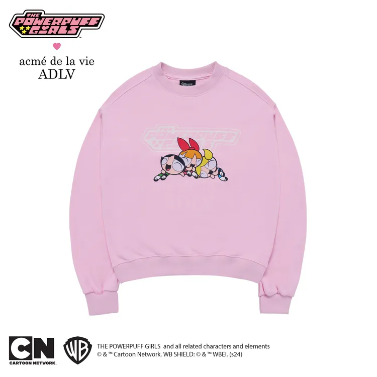 [The Powerpuff Girls X Acmedelavie] Áo Nỉ Logo Crop Hồng