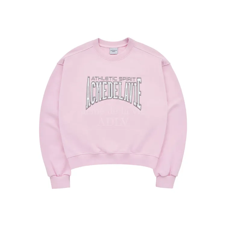 Áo Nỉ Varsity Logo Embossing Needlework Hồng