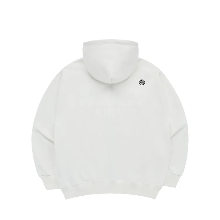 Áo Hoodie Kéo Khóa Basic Logo Needlework Kem
