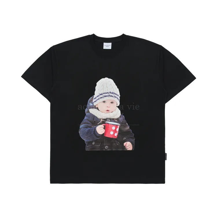 Áo Thun ADLV Baby Face Beanie Mug Cup Đen