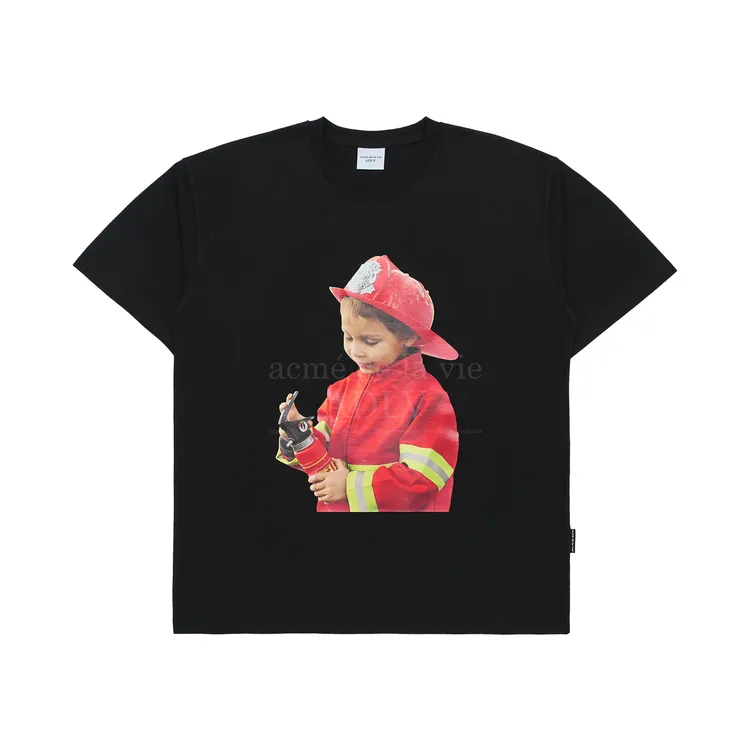 Áo Thun ADLV Baby Face Firefighter Boy Đen