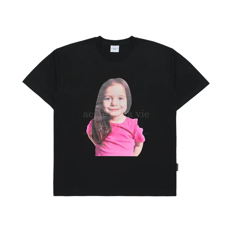Áo Thun ADLV Baby Face Pink Short T-Shirt Girl Đen