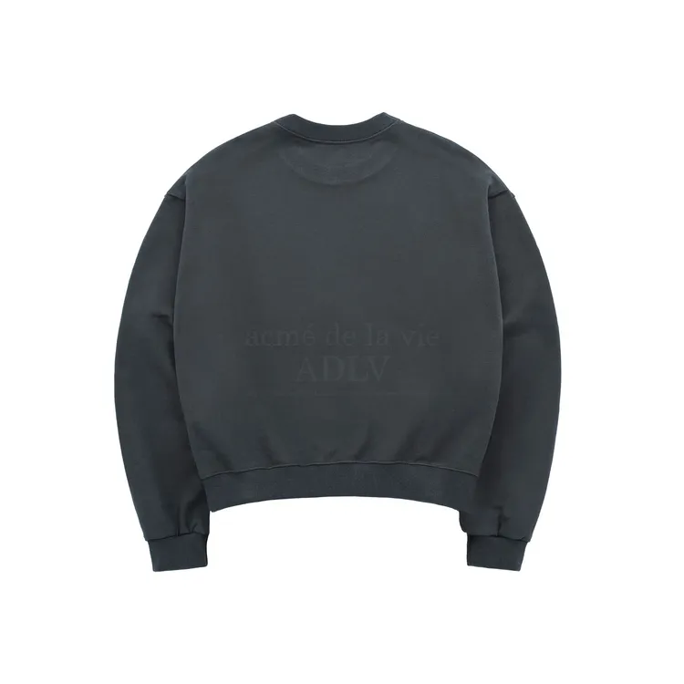 Áo Nỉ Varsity Logo Embossing Needlework Than Chì