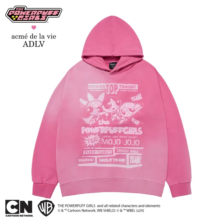 [The Powerpuff Girls X Acmedelavie] Áo Hoodie Magazine Hồng