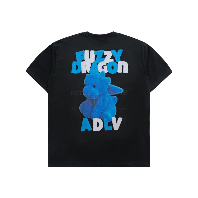 &Aacute;o Thun ADLV Fuzzy Font Dragon Đen