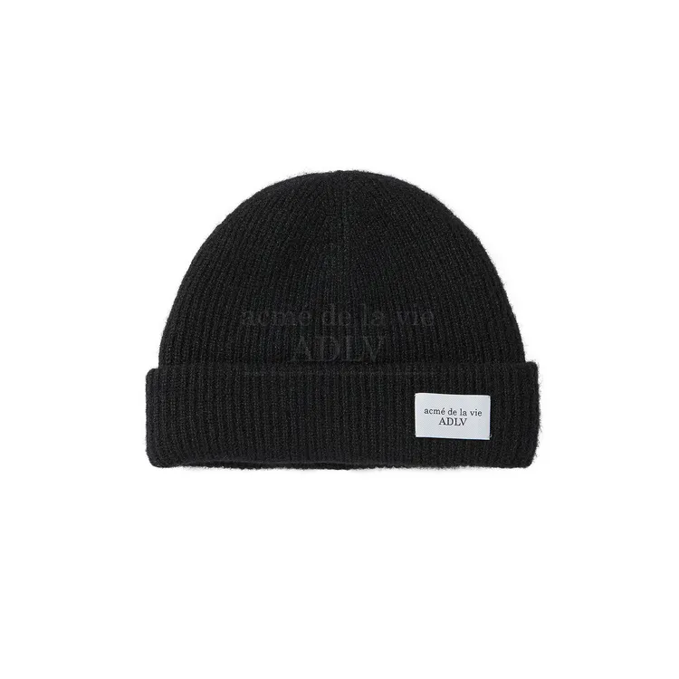 Mũ Beanie Basic Logo Label Point Đen