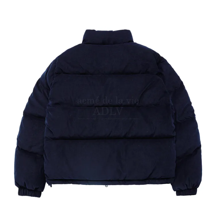 Áo Khoác Basic Logo Oversize Corduroy Short Duck Down Xanh Navy