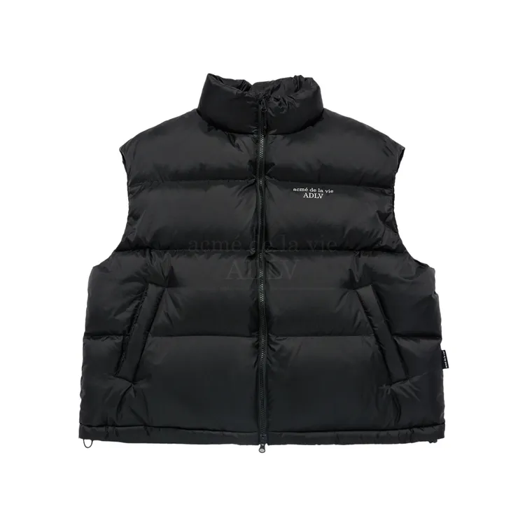 Áo Vest Lông Vũ Basic Logo Oversize Đen