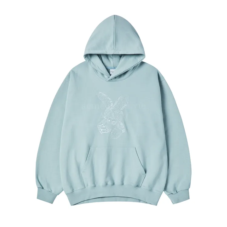 Áo Hoodie Lettering Rabbit Xanh Mint