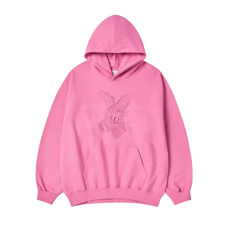 Áo Hoodie Lettering Rabbit Hồng