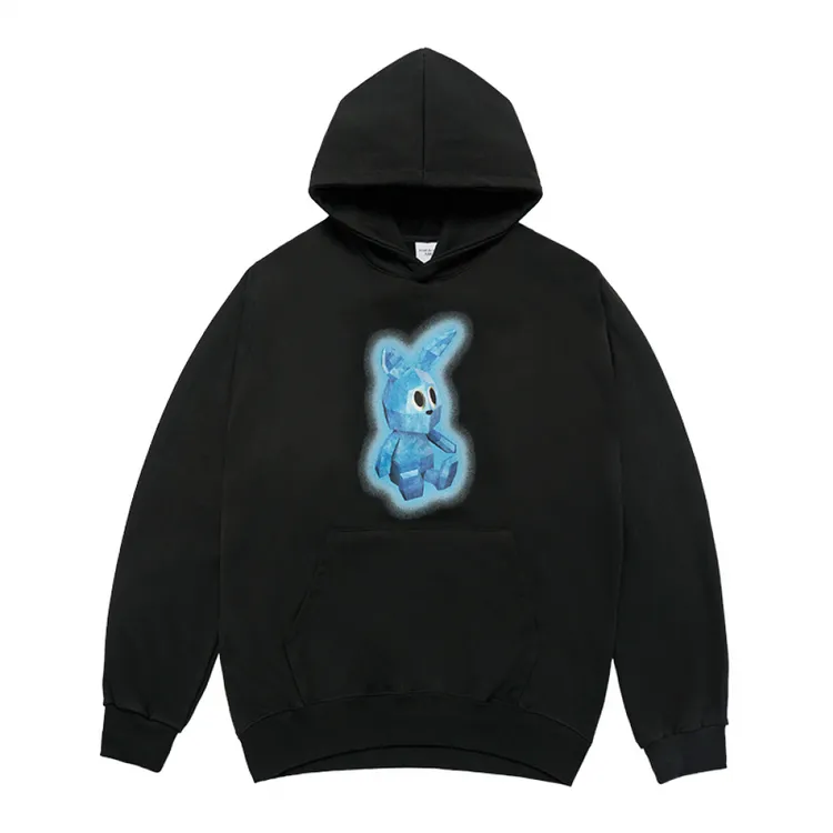 Áo Hoodie Retro Rabbit Đen