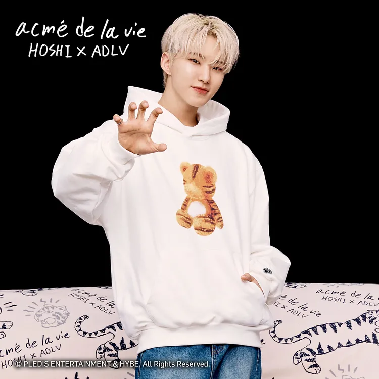 [Hoshi X ADLV] Áo Hoodie Tiger Figure Kem