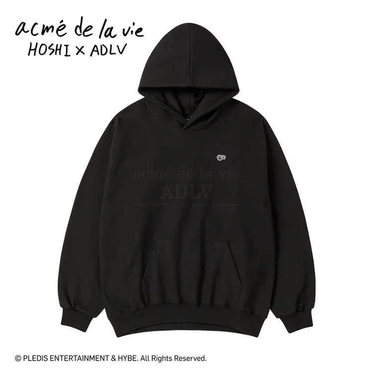 [Hoshi X ADLV] Áo Hoodie Wappen Muối Đen