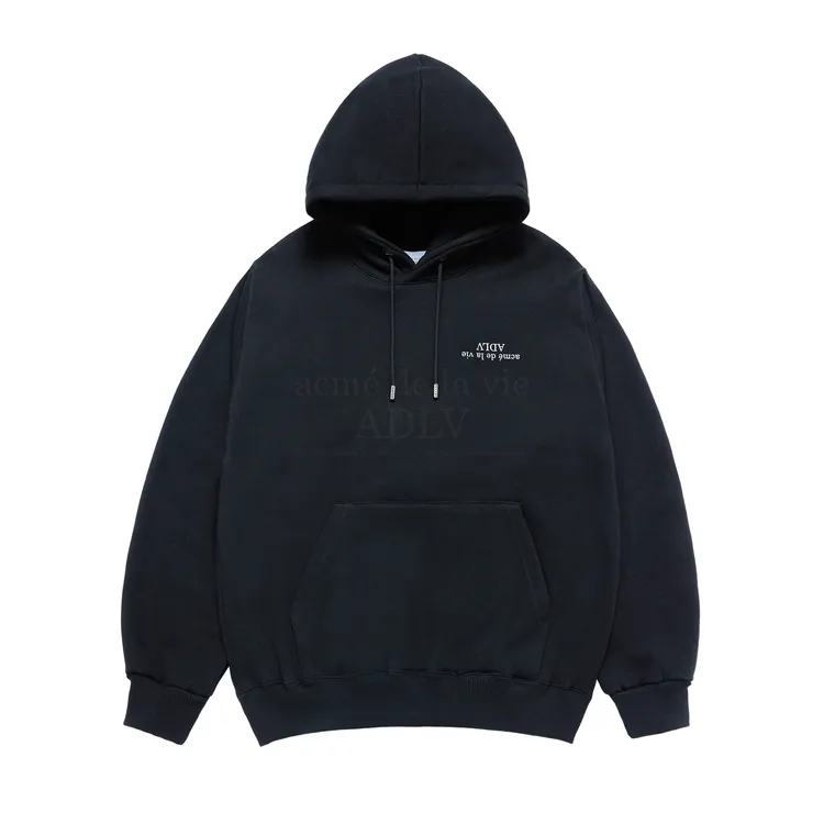 Áo Hoodie Upside Down Logo Napping Đen